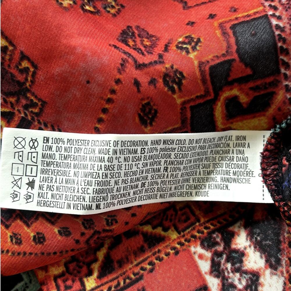 Forever 21+ Mixed Print Boho Maxi Slip Dress Lace Trim size 0X - Picture 4 of 4